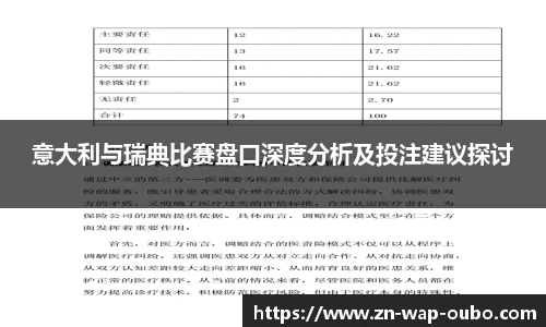 意大利与瑞典比赛盘口深度分析及投注建议探讨